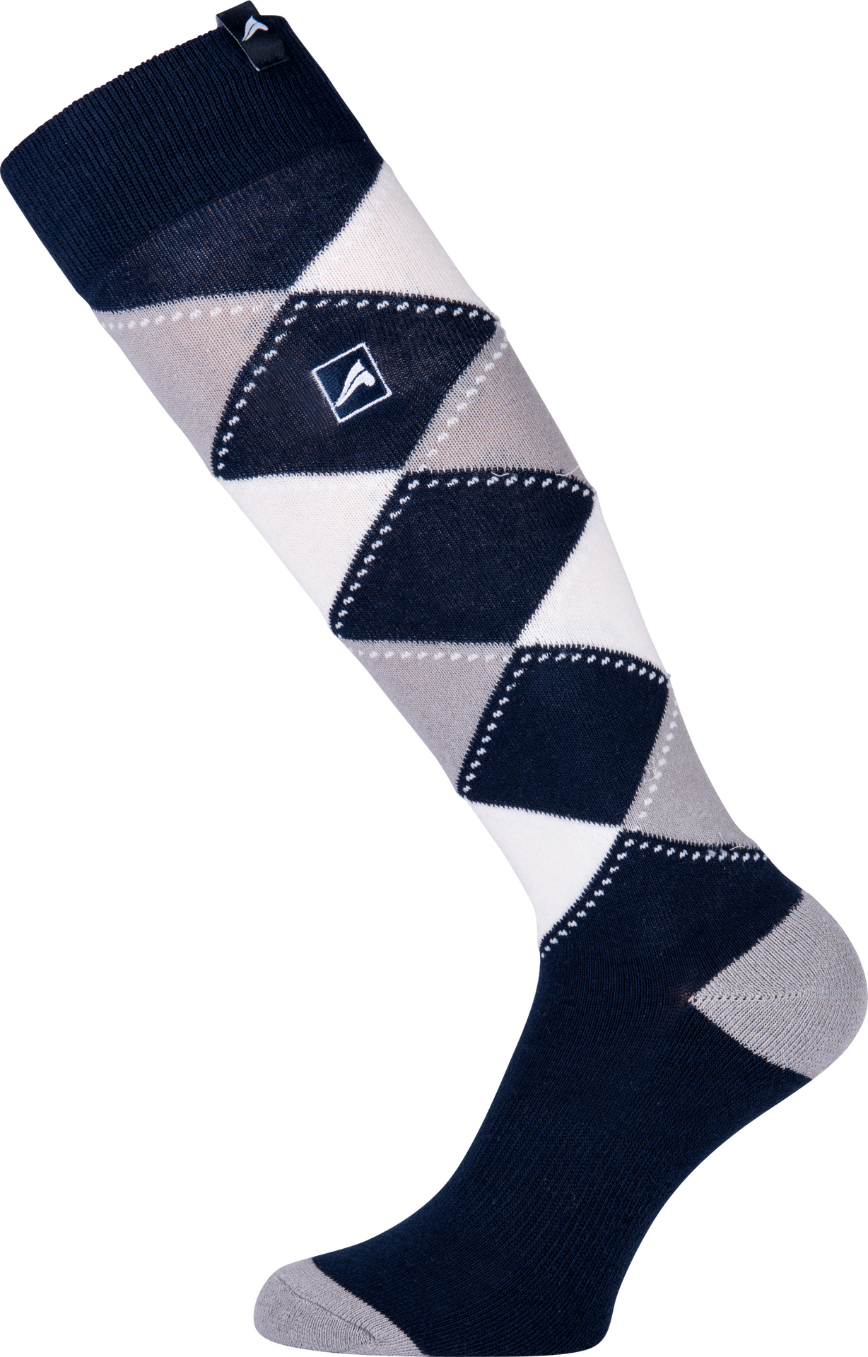 Euro-Star Checked Polygiene ratsastussukat Navy/White/Grey