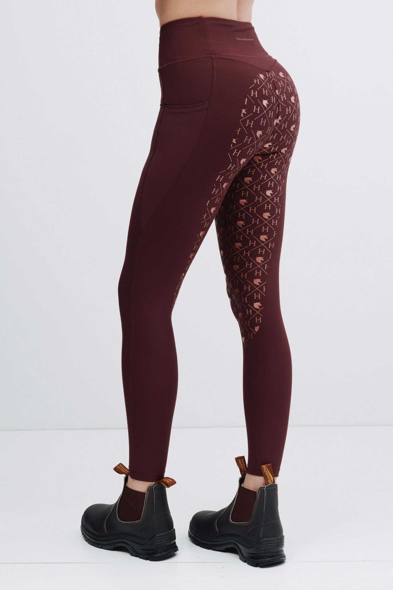 House of Horses Unicorn Lola fullgrip ratsastuslegginsit Burgundy/Ruusukulta