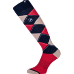 Euro-Star Checked Polygiene ratsastussukat Navy/China red/Beige