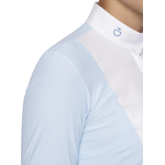 Cavalleria Toscana Jersey Poplin pitkähihainen kilpailupaita Vaaleansininen/Valkoinen
