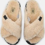 UGG Fuzz sugar cross slide Natural/ musta