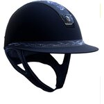 Samshield Miss Shield Flower Swarovski + sw blazon ratsastuskypärä Navy/Bermuda Blue