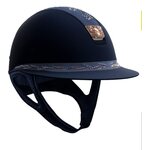 Samshield Miss Shield Flower Swarovski + sw blazon ratsastuskypärä Navy/Rosegold
