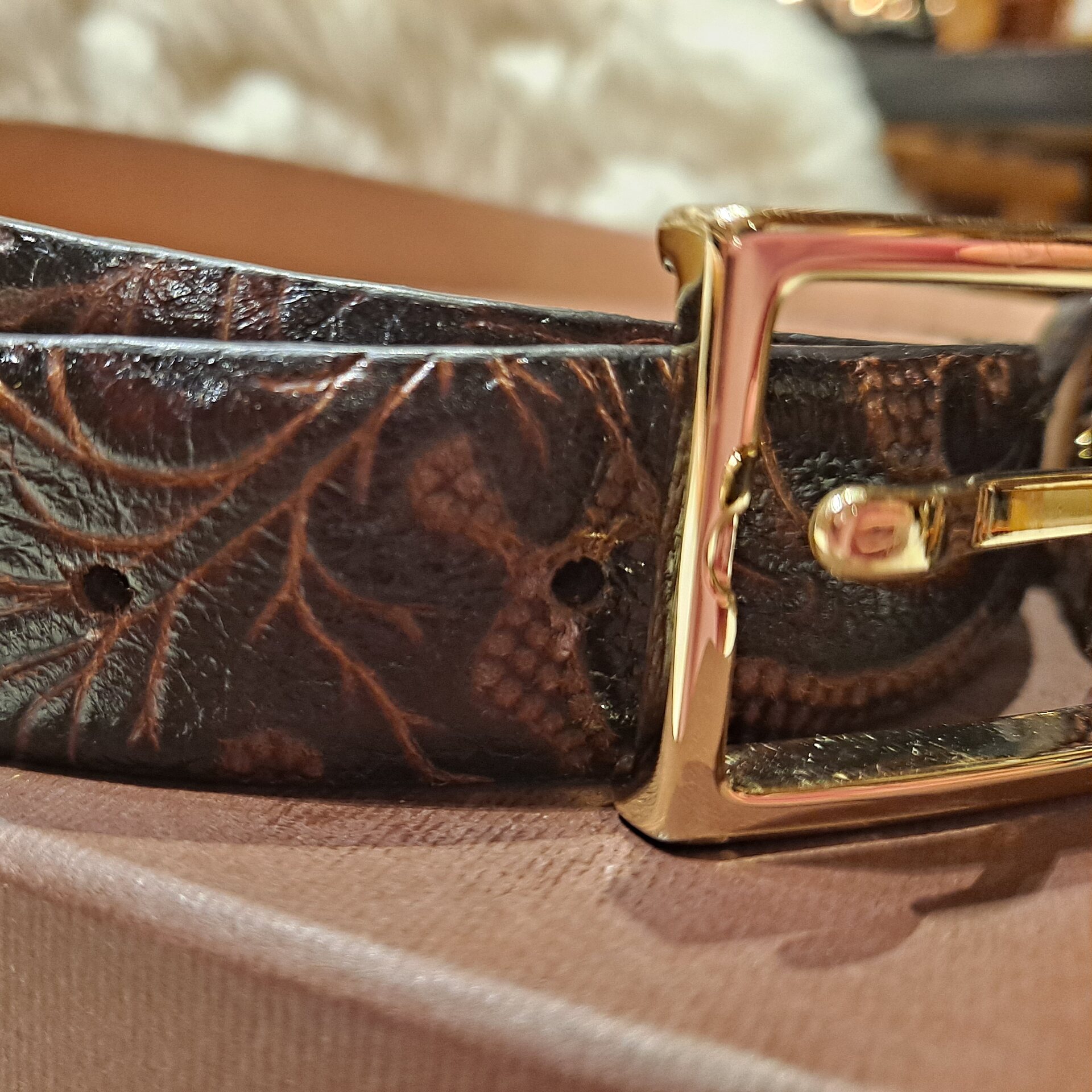 DeNiro Vyö Ruskea flower/Kulta