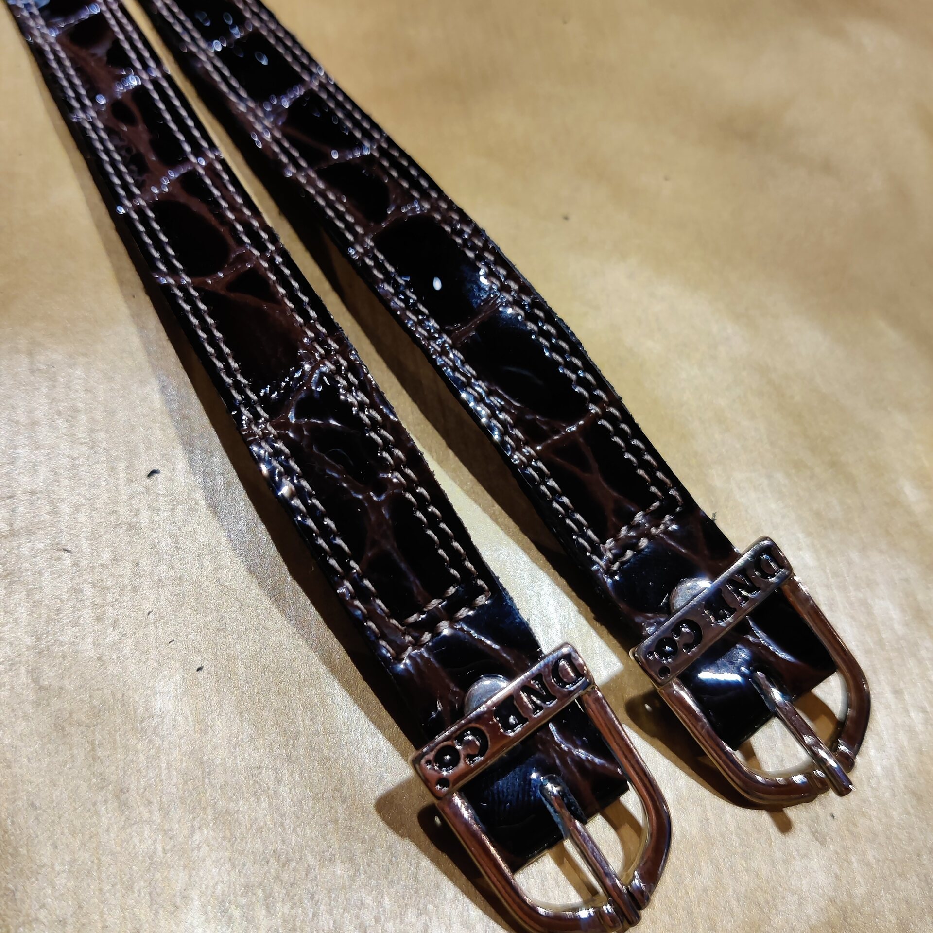 DeNiro Wrat Calfskin kannusremmit Lucido Moka