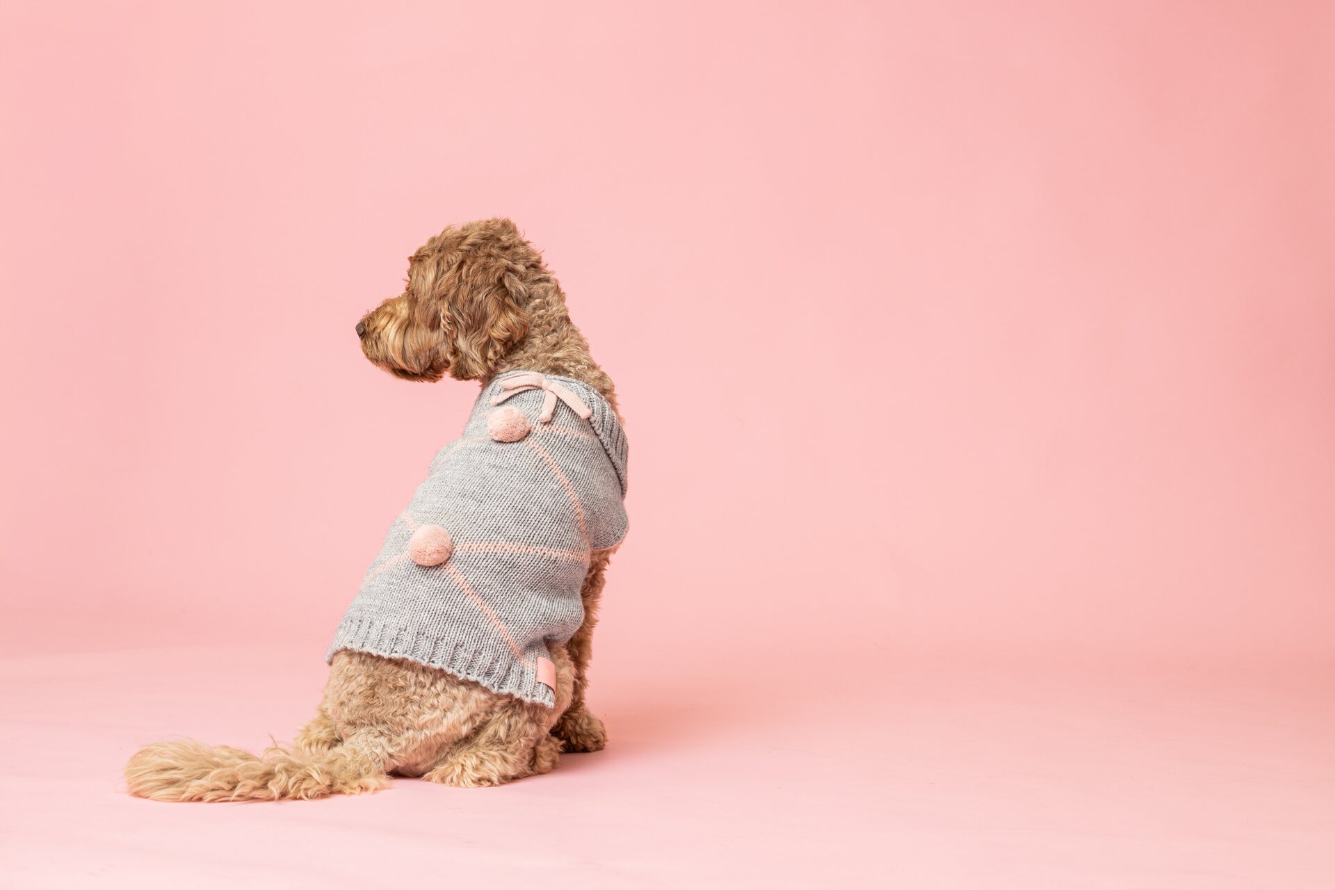 House of Horses PomPom koirien neule Vaaleanpunainen