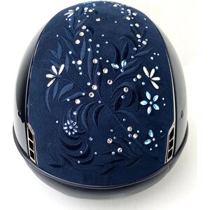 Samshield Miss Shield 1.0 Custom Flower Swarovski Jewelry ratsastuskypärä, Navy, M, Dressage cut