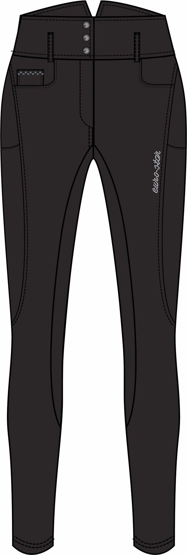 Euro-Star Amare softshell ratsastushousut mokkapaikalla Musta