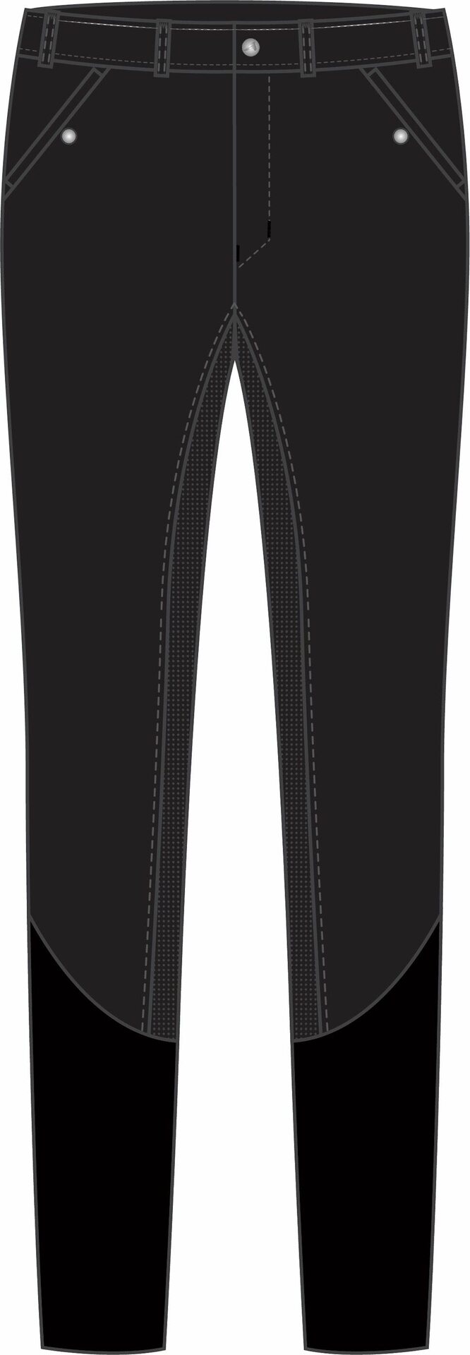 Euro-Star Marcello fullgrip miesten ratsastushousut Musta