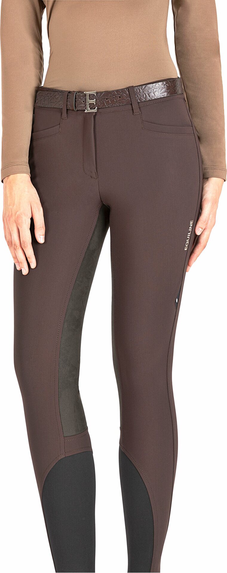 Equiline Efide eco leather full seat ratsastushousut Ruskea