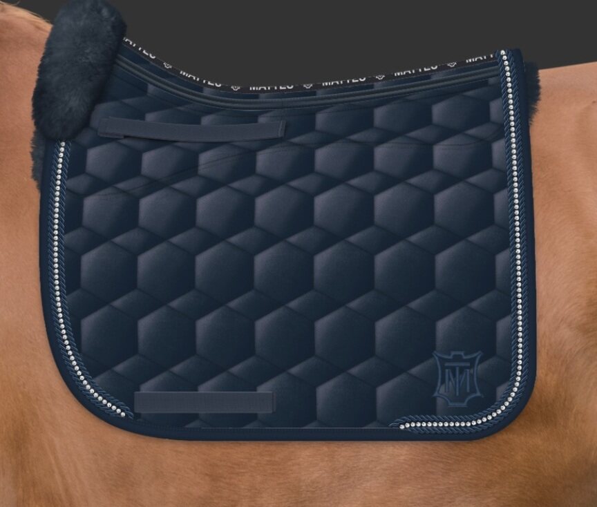 Mattes Correction lampaankarvasatulahuopa timanteilla Navy