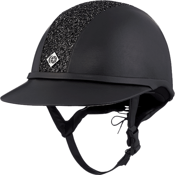 Charles Owen SP8 Sparkly Plus Leatherlook ratsastuskypärä Musta