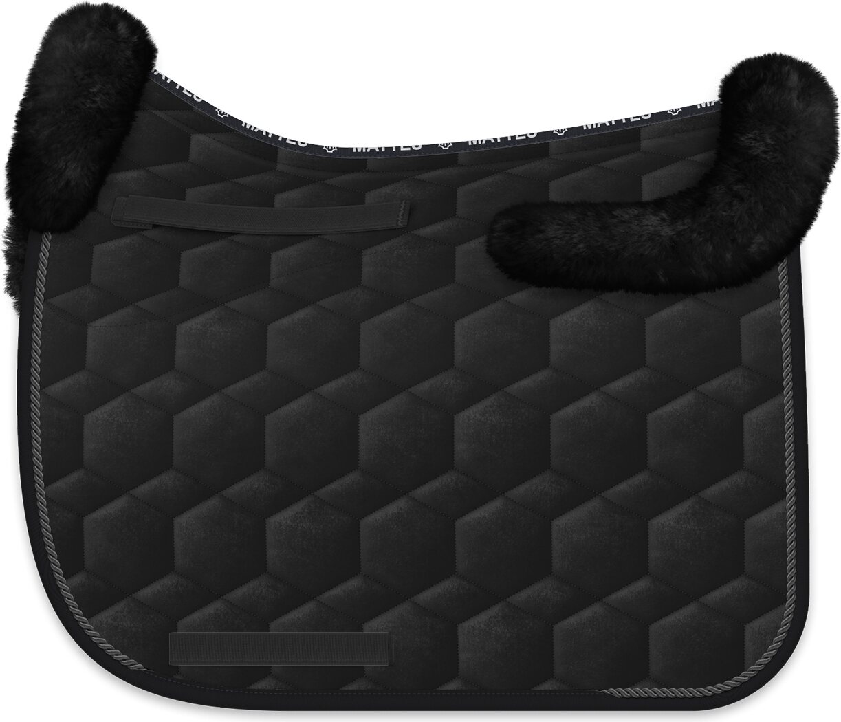 Mattes Velvet lampaankarvasatulahuopa Musta/Musta