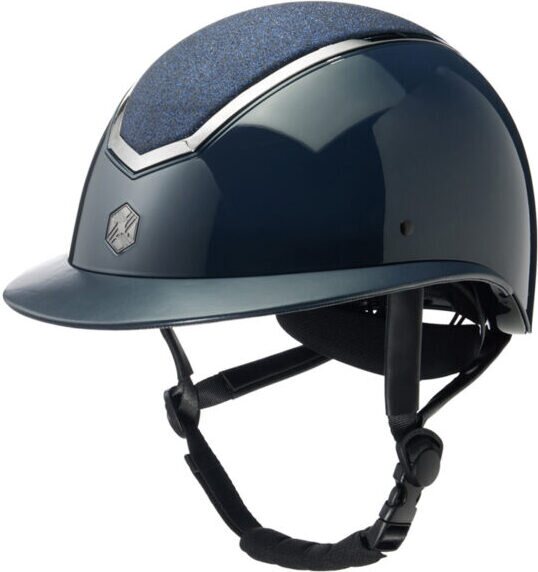 Charles Owen Kylo Glossy Sparkly Wide Peak Mips ratsastuskypärä Navy/Hopea