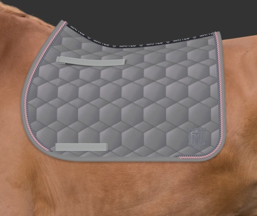 Mattes Sheen Square satulahuopa kahdella nyörillä Harmaa + nyörit Altrosa & Titan