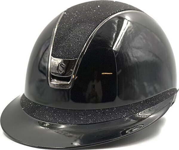 Samshield Miss Shield 2.0 Glossy Custom Crystal Fabric ratsastuskypärä Black chrome trim
