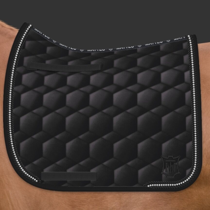 Mattes Sheen Squarepad timanteilla Musta