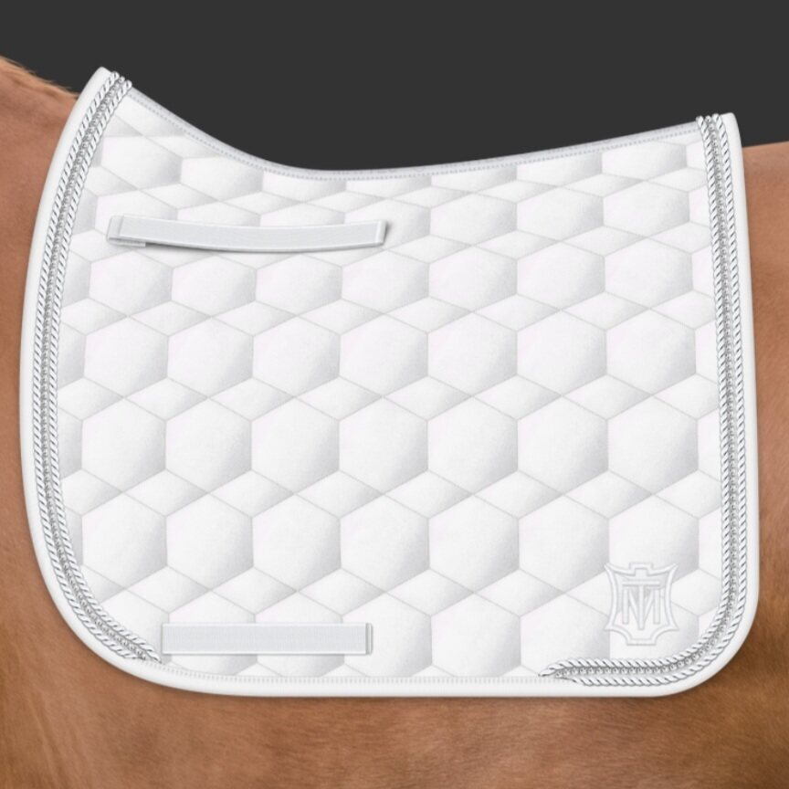 Mattes Sheen Squarepad timanteilla Valkoinen/Valkoinen