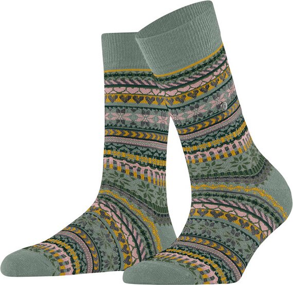 Burlington Fair Isle Delight naisten nilkkasukat Sage