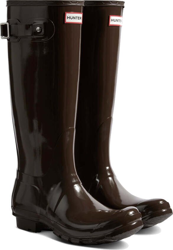 Hunter Original Tall Gloss kumisaappaat Chocolate Brown