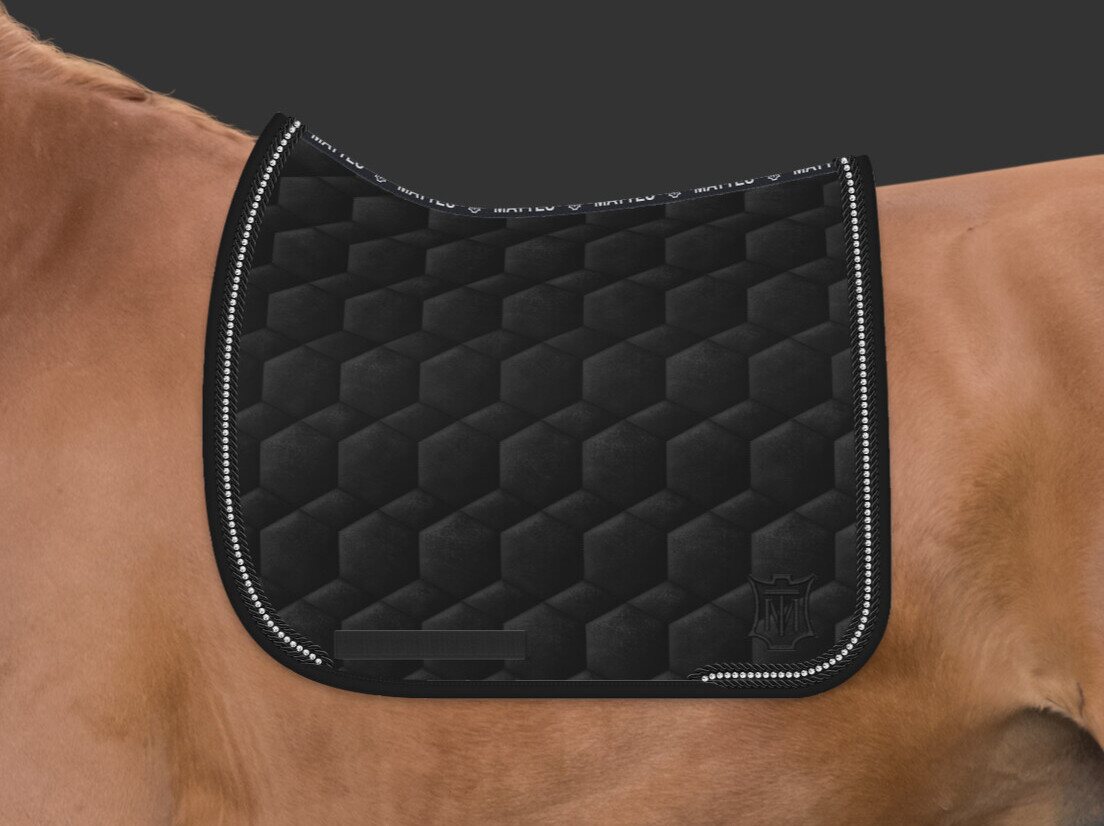 Mattes Velvet Square satulahuopa timanteilla Musta/Musta