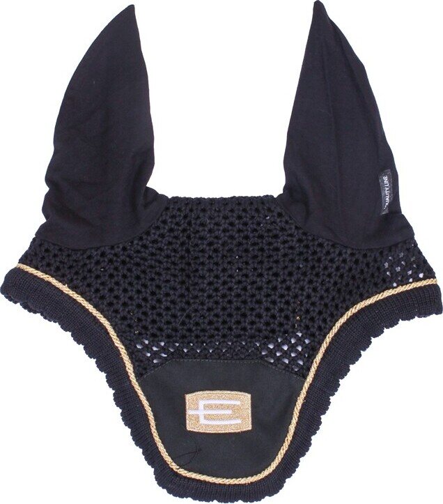 Equiline E-logo korvahuppu Musta/kulta glitter