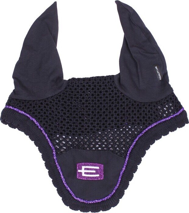 Equiline E-logo korvahuppu Navy/lila glitter