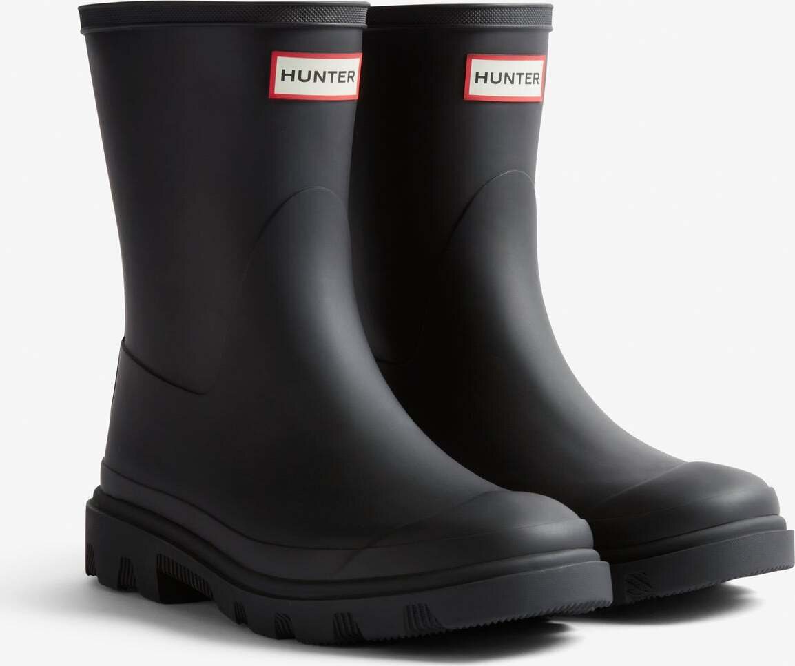 Hunter Unisex Downpour lyhyet vuorelliset kumisaappaat Musta