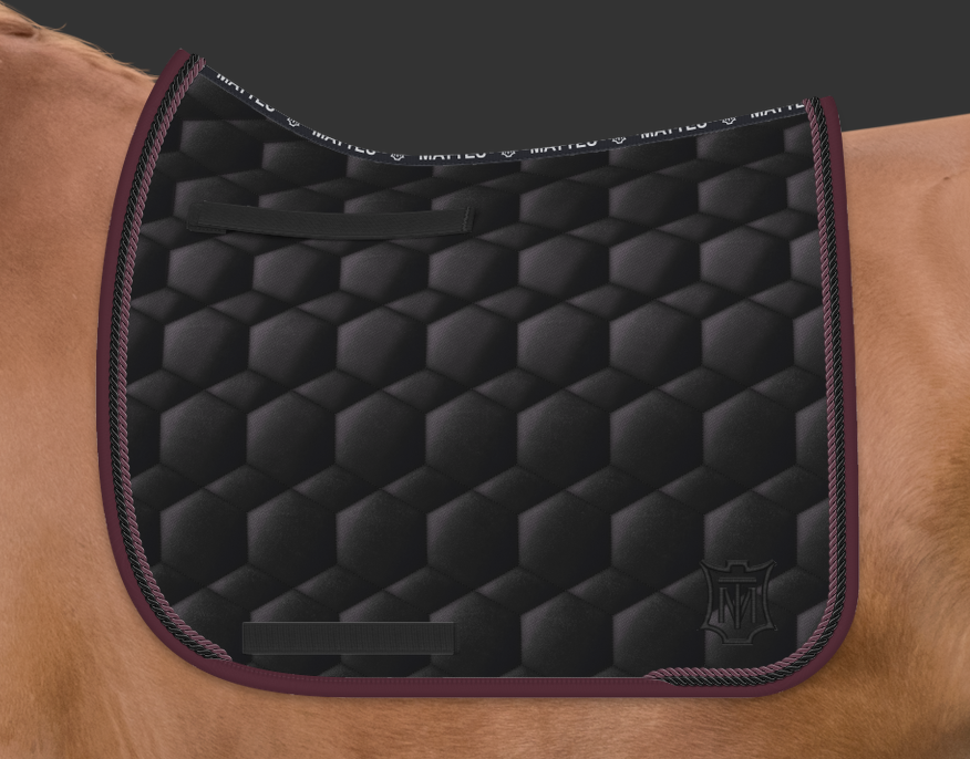 Mattes Sheen Square satulahuopa kahdella nyörillä Musta + nyörit blackberry&musta