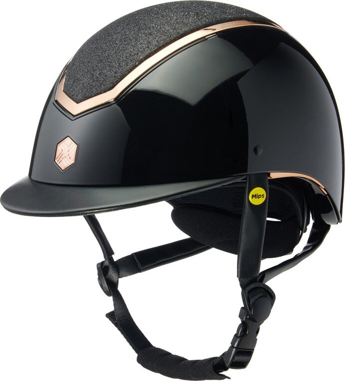 Charles Owen Kylo Glossy Sparkly Wide Peak ratsastuskypärä Musta/Rosegold