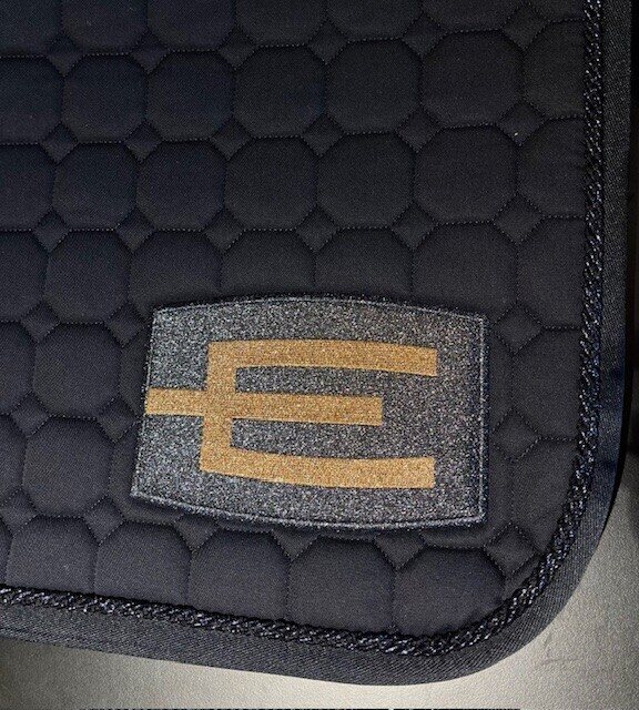Equiline Octagon E-logo Glitter satulahuopa Navy/kulta
