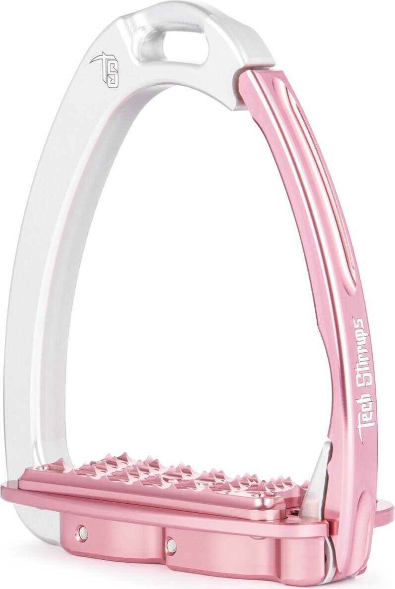 Tech Stirrups Venice Sloped EVO turvajalustimet Hopea/Vaaleanpunainen