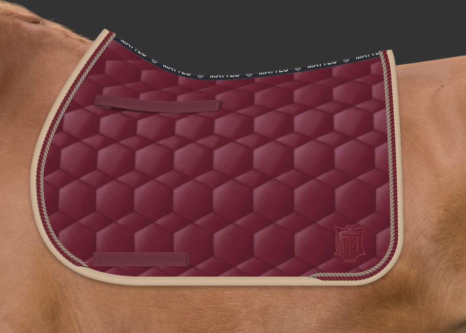 Mattes Sheen Square satulahuopa kahdella nyörillä Burgundy/champagne