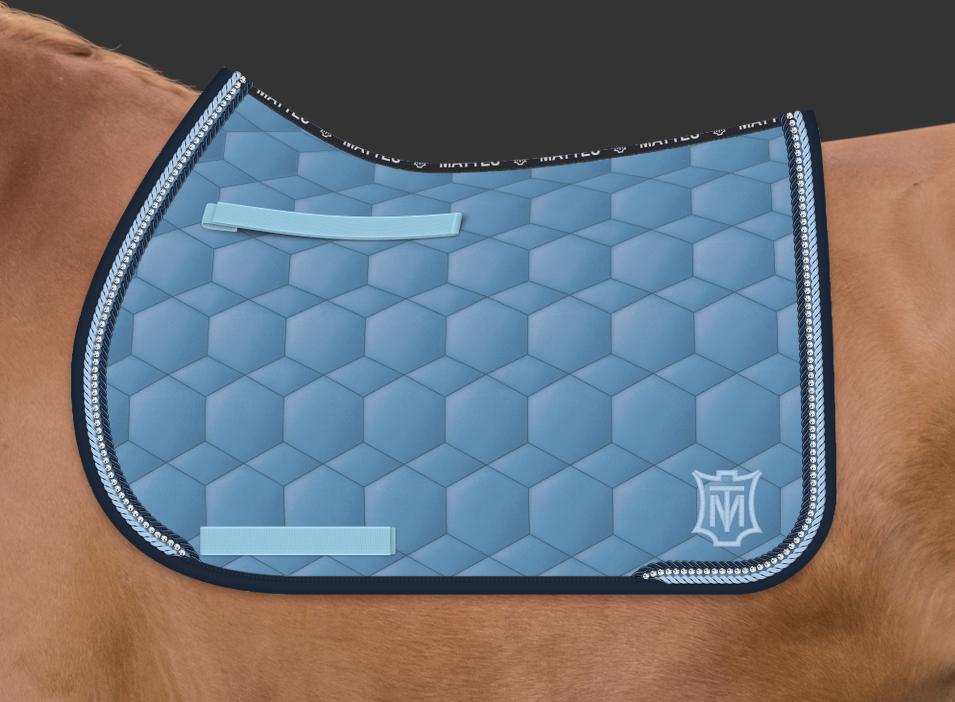 Mattes Sheen Squarepad timanteilla Vaaleansininen/navy