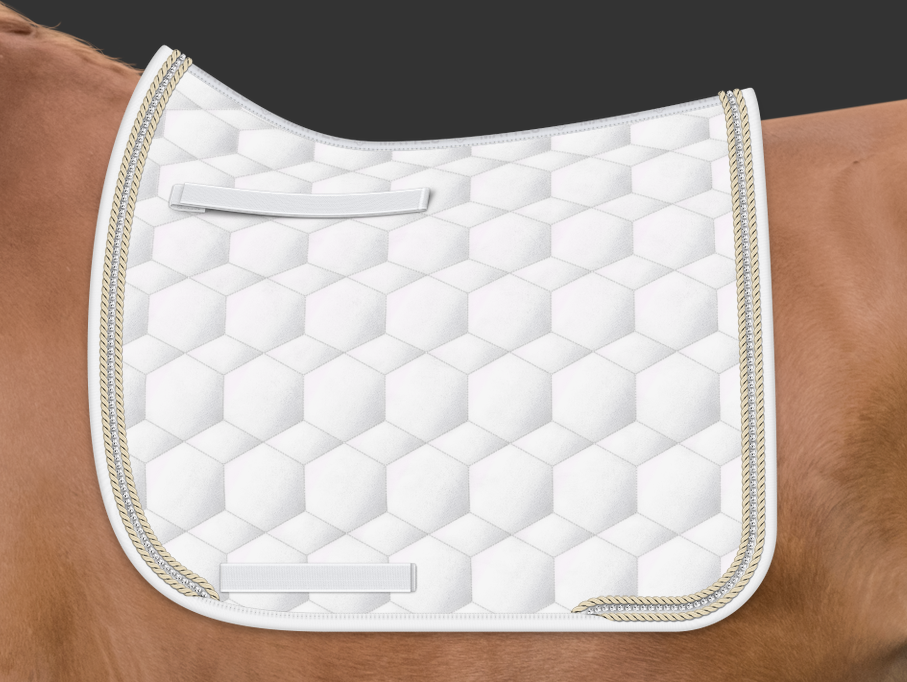 Mattes Sheen kisahuopa timanteilla Valkoinen/Champagne