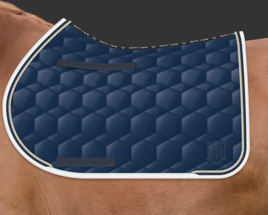 Mattes Sheen Square satulahuopa kahdella nyörillä Navy/ navy+champagne