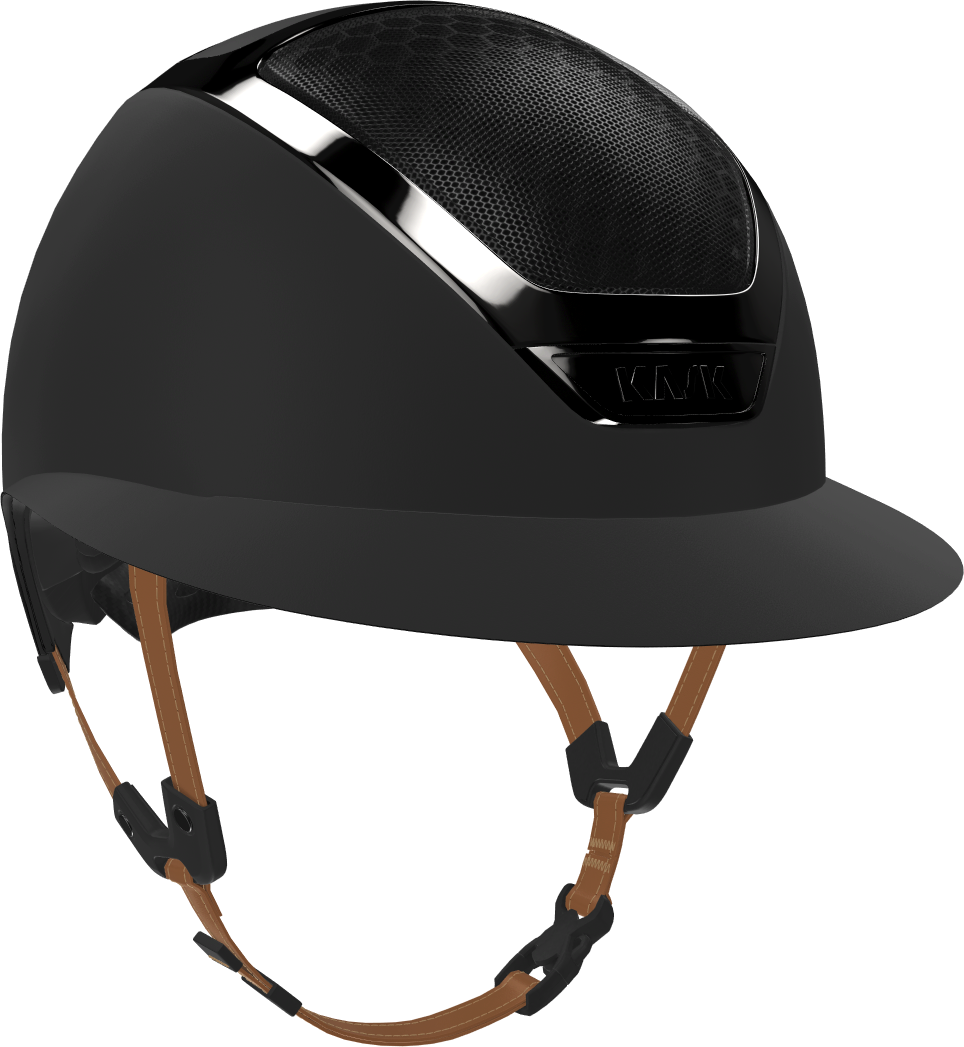 KASK Star Lady Chrome ratsastuskypärä Musta/ Ruskea leukahihna