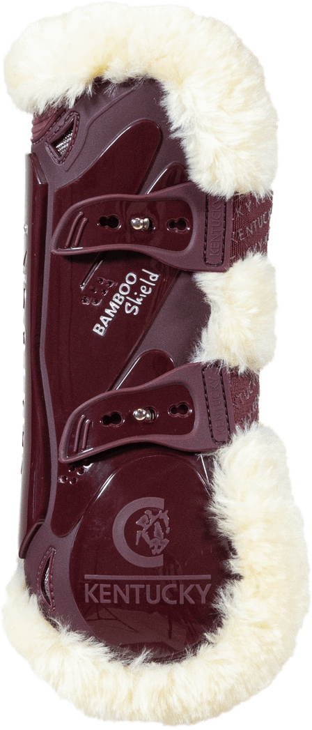 Kentucky Vegan sheepskin tendon boots bamboo elastic Burgundy/Natural