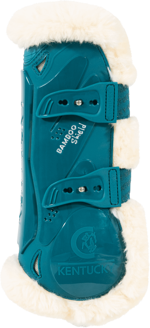 Kentucky Vegan sheepskin tendon boots bamboo elastic Emerald/Natural