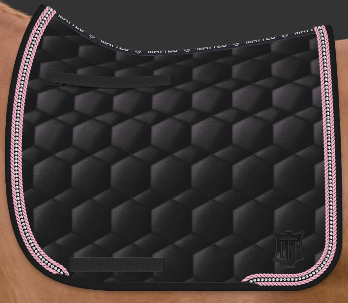 Mattes Sheen Squarepad timanteilla Musta/Rose