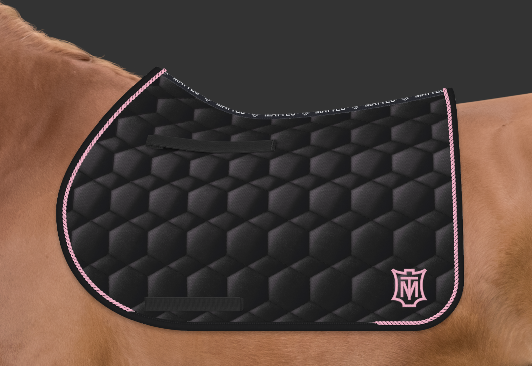 Mattes Sheen Square Pad satulahuopa Musta/Rosa