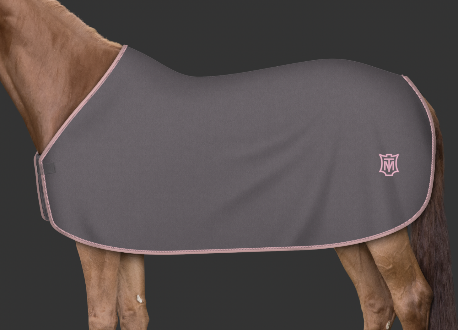 Mattes custom fleece-loimi Harmaa/Vaaleanpunainen