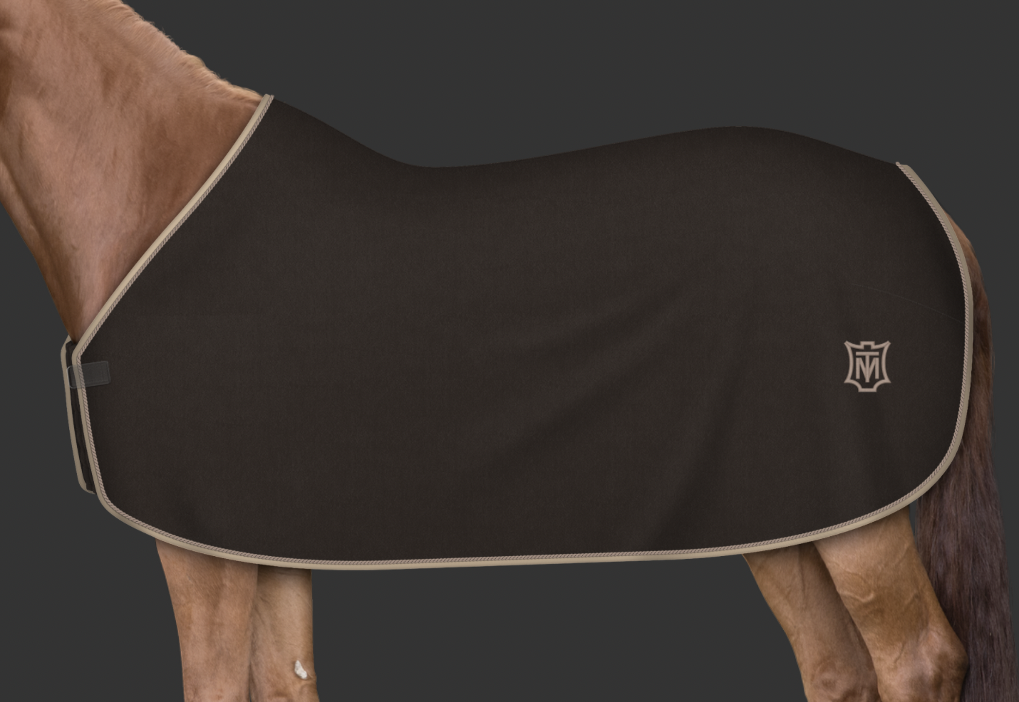 Mattes custom fleece-loimi Ruskea/Beige