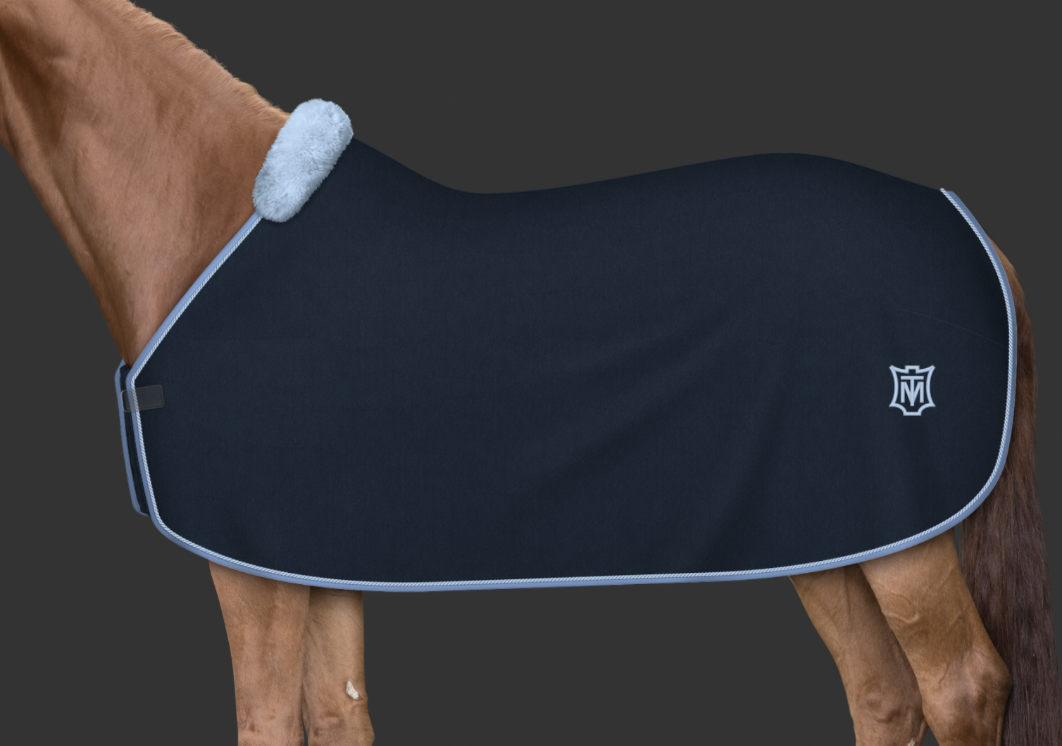 Mattes Custom fleece-loimi fur Navy/Vaaleansininen