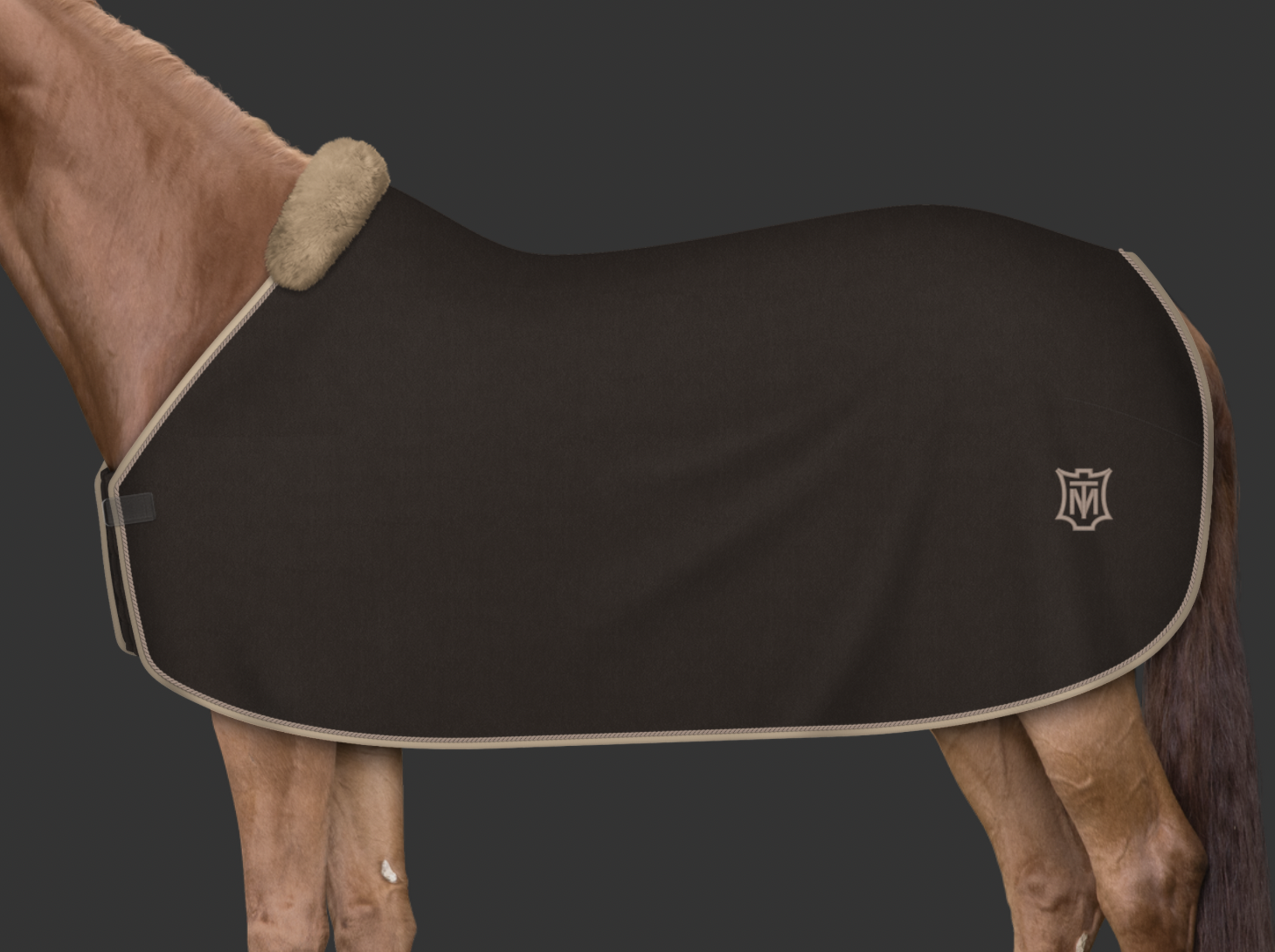 Mattes Custom fleece-loimi fur Ruskea/Beige