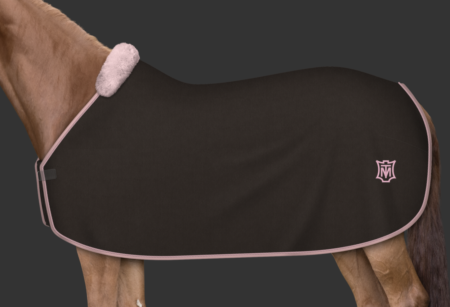 Mattes Custom fleece-loimi fur Ruskea/Vaaleanpunainen