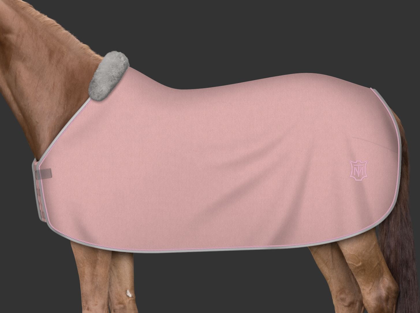 Mattes Custom fleece-loimi fur Vaaleanpunainen/Harmaa