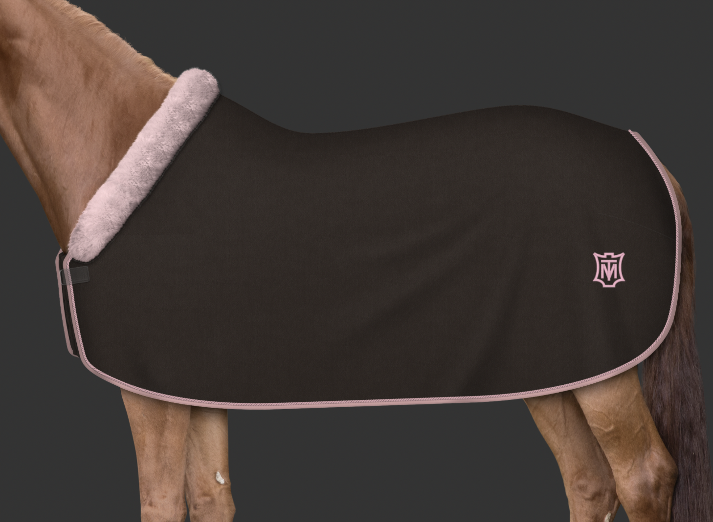 Mattes Custom fleece-loimi fullfur Ruskea/Vaaleanpunainen