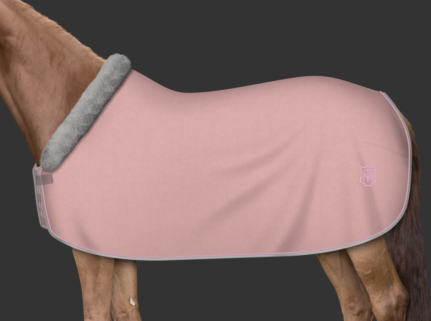 Mattes Custom fleece-loimi fullfur Vaaleanpunainen/Harmaa