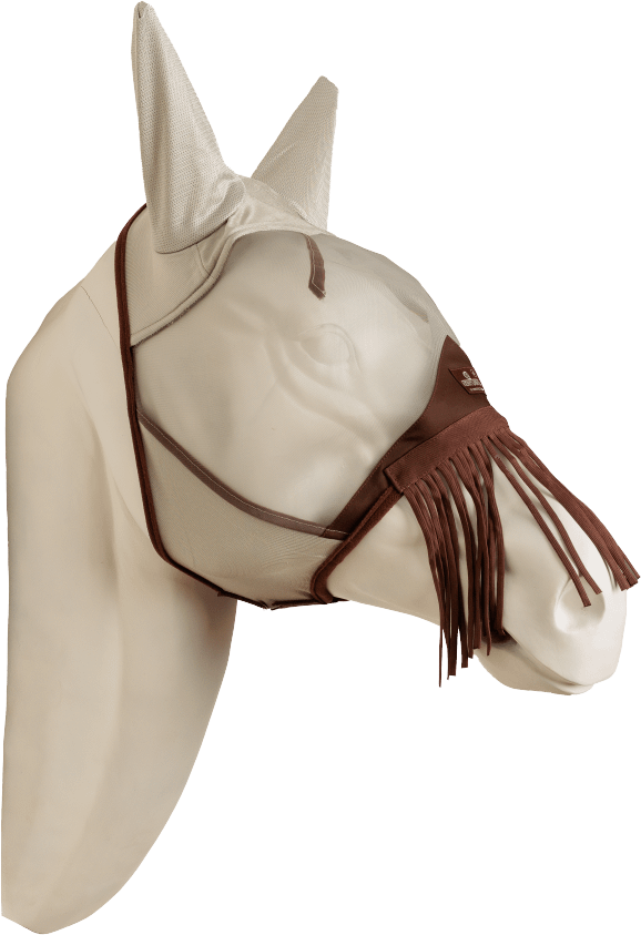 Kentucky classic ötökkähuppu with ears & nose tassels Silver/Ruskea